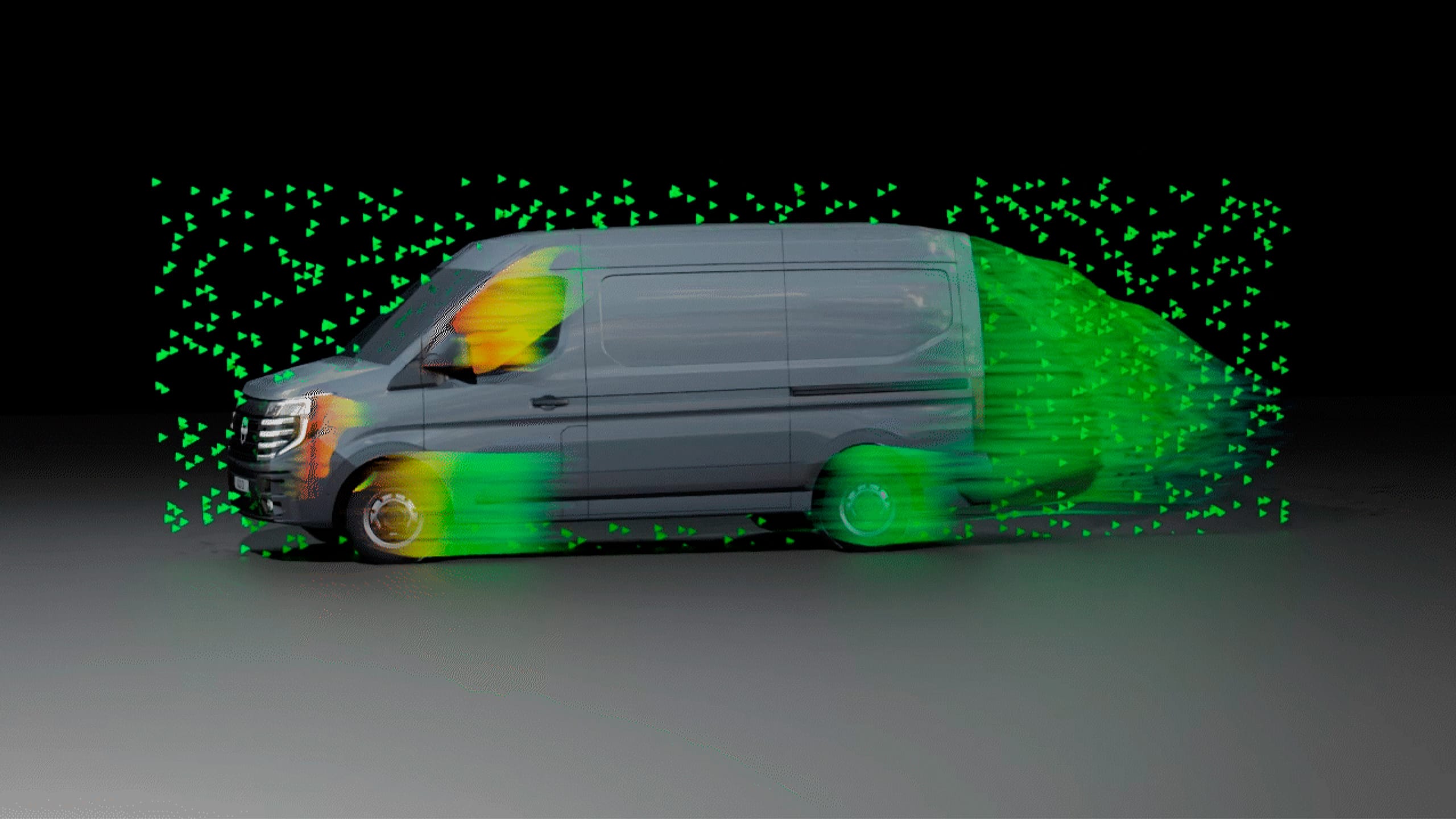 Démonstration de l'aérodynamisme amélioré du Nissan Interstar